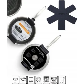 Pánev Tradiční pánev Masterpan OCELOVÁ PÁNEV S NEPŘILNAVÝM POVRCHEM 22cm 22 cm nerezová ocel