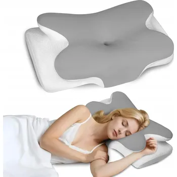 Polštář ORTOPEDICKÝ POLŠTÁŘ Z PAMĚŤOVÉ PĚNY ERGONOMICKÝ PRO SPANÍ NA BOKU A BŘICHU