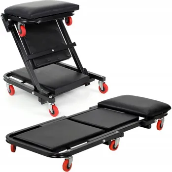 Zahradní lehátko Lehátko Dílenské Kolečka Sedátko Skládací lehátko 2v1 360° Kraft&Dele