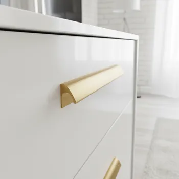 Nábytkové kování Grimme Úchytka NALU / Zlatá broušená 160 mm