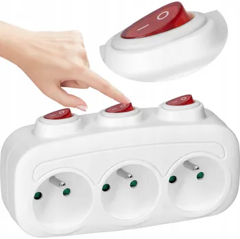 Elektrická zásuvka Elektrická zásuvka rozbočka Virone 3x s uzemněním, bílá