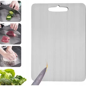 Kuchyňské prkénko VELKÉ OCELOVÉ PRKÉNKO NA KRAJENÍ 34x23 cm KUCHYŇSKÁ PODLOŽKA