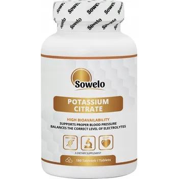 Tablety draslíku Sowelo citrát draselný 180 ks bez lepku a cukru