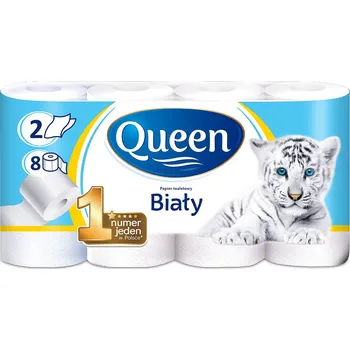 Toaletní papíry Suchý toaletní papír bez vůně Queen 8 ks