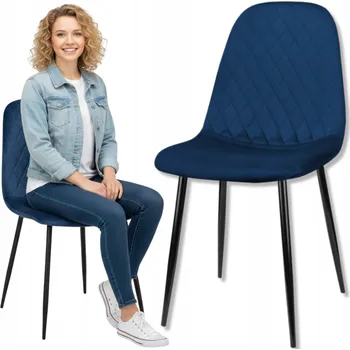 Jídelní židle Židle Szchara modrý velur 1 ks