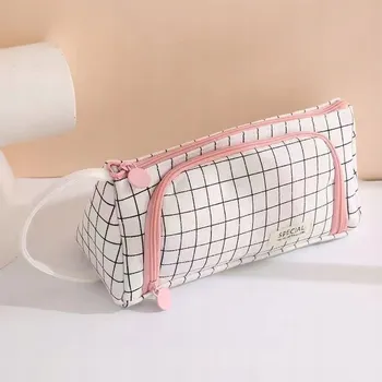 Penál Školní penál dvoukomorový rozkládací Pouzdro Kosmetická taštička 3v1 Velký