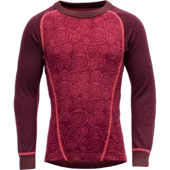 Dětské termoprádlo Dětské triko s dlouhým rukávem DEVOLD Duo Active Merino Beetroot, 6