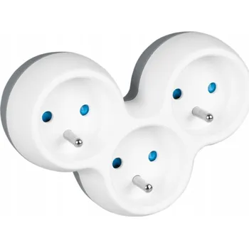 Elektrická zásuvka ELEKTRICKÝ T-ROZDĚLOVAČ ROZBOČKA ROZDĚLOVAČ ROZDVOJKA S UZEMNĚNÍM 16A VAYOX