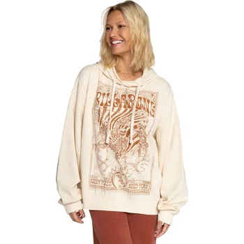 Dámská mikina billabong Dámská mikina keep ridin hood antique white - anw