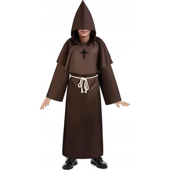 Karnevalový kostým Kostým mnicha roucho náhrdelník pásek kostým halloween pro děti sada 4ks