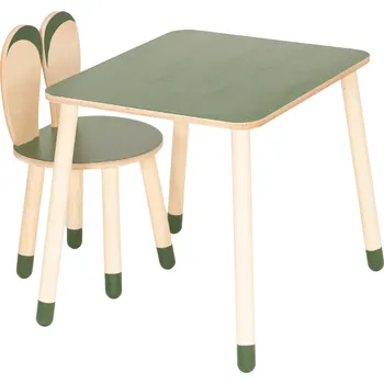 Dětský stůl Family-scl Dětská sada židličky se stolem Bunny-Khaki / Přírodní