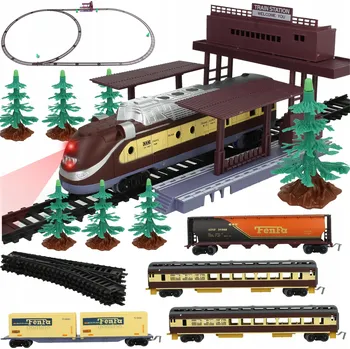 Vláček a vláčkodráha Elektrická vláčkodráha Moderní lokomotiva Vagóny Vlak Koleje 998 cm Sada
