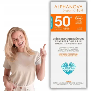 Přípravek na opalování Pleťový krém s UV ochranou Alphanova Sun SPF 50 pro denní použití 50 ml