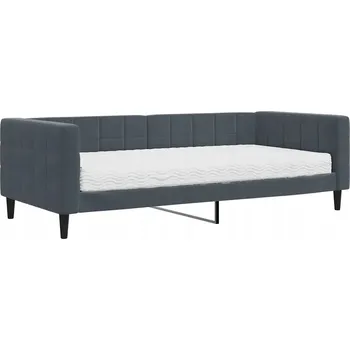 Pohovka Tmavě šedá rozkládací pohovka 2v1 223 x 100 x 68 cm s matrací 90 x 200 cm