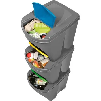 Odpadkový koš Odpadkový koš kovový 75l šedý