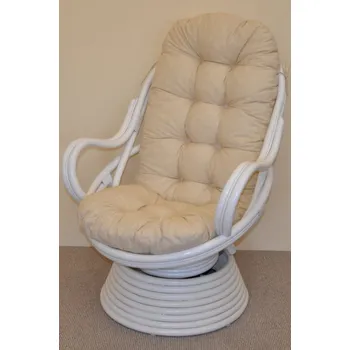 Křeslo Axin Trading Ratanové houpací křeslo Swivel ratan bílá