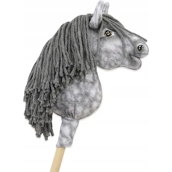 Hobby horsing Hobby Horse Malý koník na tyči Premium bělouš s jablečným vzorem a šedou hřívou A5