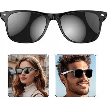 Chytré brýle Bluetooth 5.3 brýle s AI překladačem W100 - UV400, 7 hodin hovoru, barva černá