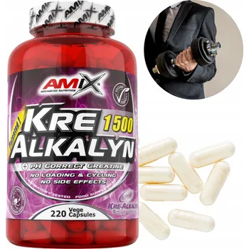 Kreatin SUPER SILNÝ KREATIN Monohydrát Kapsle Amix Kre Alkalyn Creatine 220 kapslí
