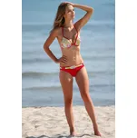 Červené vzorované bikiny s páskem Fibi (3) Velikost: 36