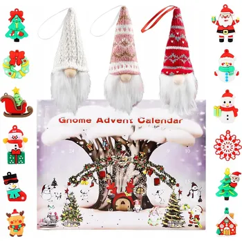 Vánoční dekorace ADVENTNÍ KALENDÁŘ SKŘÍTCI VÁNOČNÍ OZDOBY 24 OKÉNEK ODLÍČENÍ SVÁTKŮ