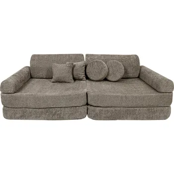 Pohovka MeowBaby Velká modulární pohovka pro deti - Premium Boucle, Tan Beige