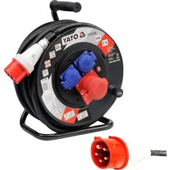 Napájecí kabel Prodlužovací Kabel bubnový Yato 25 m, 3 ks, černý