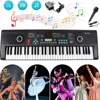 Keyboard KEYBOARD varhany PIANO pro výuku 61 kláves pro děti DÁREK + MIKROFON