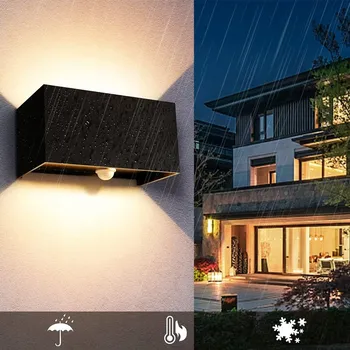 Lampička ZEWNĘTRZNA LAMPA ŚCIENNA LED 24W IP65 S ČIDLEM, TEPLÁ BÍLÁ 3000K