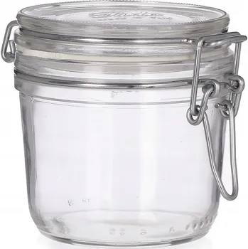 Sklenice Skleněná zavařovací sklenice s klipem a víčkem na zavařeniny okurek Bormioli Rocco Fido 350 ml
