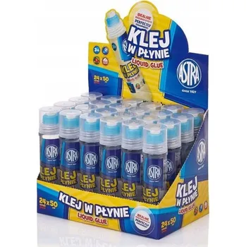 Kancelářské lepidlo Průhledné tekuté lepidlo s gumovým aplikátorem PVA Astra 50 ml