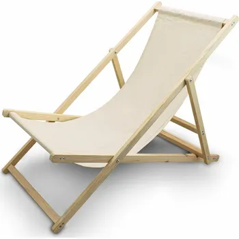 Zahradní sestava Plážové lehátko béžové, solidní provedení, do zahrady, na pláž, skládací MS17010