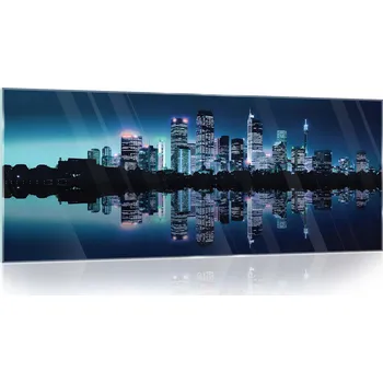 Obraz Skleněný obraz na skle MĚSTO V NOCI Velký 125x50