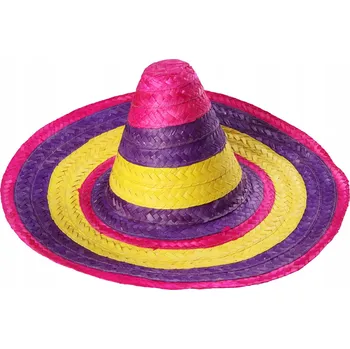 Klobouk KLOBOUK VELKÉ SOMBRERO BAREVNÉ MEXICKÝ