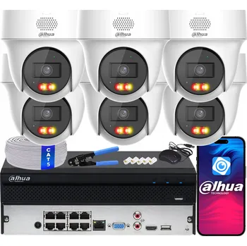 Bezpečnostní kamera IP Monitoring 4MPx Dahua se 6 Otočnými Kamerami IPC-PT1439H-PV-0280B PoE LED IR