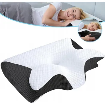 Polštář POLŠTÁŘ Z PAMĚŤOVÉ PĚNY PRO SPANÍ NA BOKU, ERGONOMICKÝ, PROTI BOLESTI KRKU A ZAD