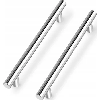 Nábytkové kování Nábytková úchytka reling pro zásuvky a skříňky, stříbrná barva, ocel, 10 ks, 256 mm