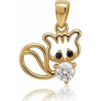 Přívěsek Luxur, Přívěsek Neko ve tvaru kočky, žluté zlato se zirkony, 585-16-2-2023.0Z00.0.00.209.23