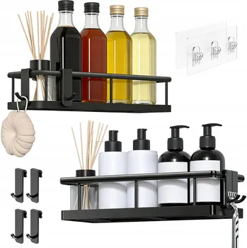 Obraz 2x SADA ZÁVĚSNÝCH KOUPELNOVÝCH POLIC DO KOUPELNY