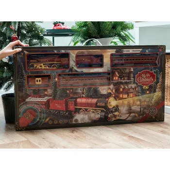 Vánoční dekorace Martonie vánoční vlak červená