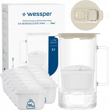 Filtrační konvice Filtrační konvice skleněná Wessper D4 BOROSILICATE MINI FF BG + 12x filtr