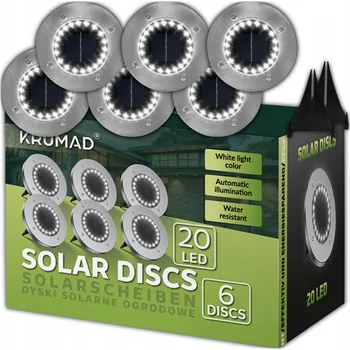 Venkovní osvětlení Solární lampa zapichovací lampa Krumad stříbrná 13,5 cm 6 ks