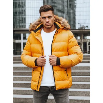 Žlutá prošívaná pánská zimní bunda TX4162 Velikost: XL