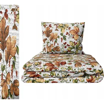 Povlečení KREPOVÉ POVLEČENÍ 160x200cm + 1x 70x80cm SILNÉ Podzimní vánek na bílém pozadí