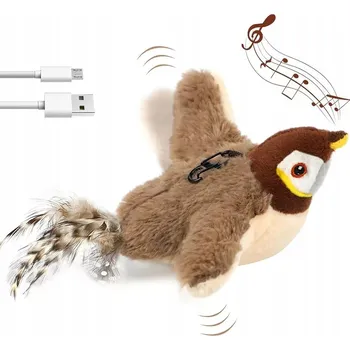 Hračka pro kočku Interaktivní Hračka USB Létající pták Hračka Pro Kočky Realistická