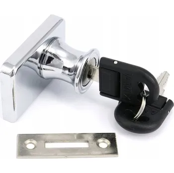 Nábytkové kování NÁBYTKOVÝ ZÁMEK NA DVEŘE SZKL.PODWÓJNYCH/CHROM 409 AMIX