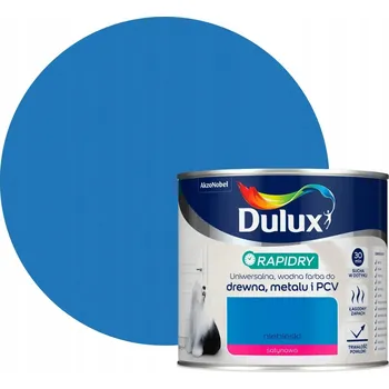 Lak na dřevo Barva na dřevo nábytku z kovu a PVC Dulux Rapidry modrý satén 0,4 L