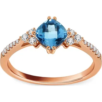 Prsten Okouzlující topasový prsten 0,97 ct s diamanty DIHU014R + dárkové balení LUXUS zdarma