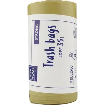 Pytle na odpadky PE-LD pytle na odpad, silné, 35 l, žluté, 20 ks