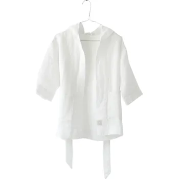 Linen Tales Dětský lněný župan - White-3-4 roky